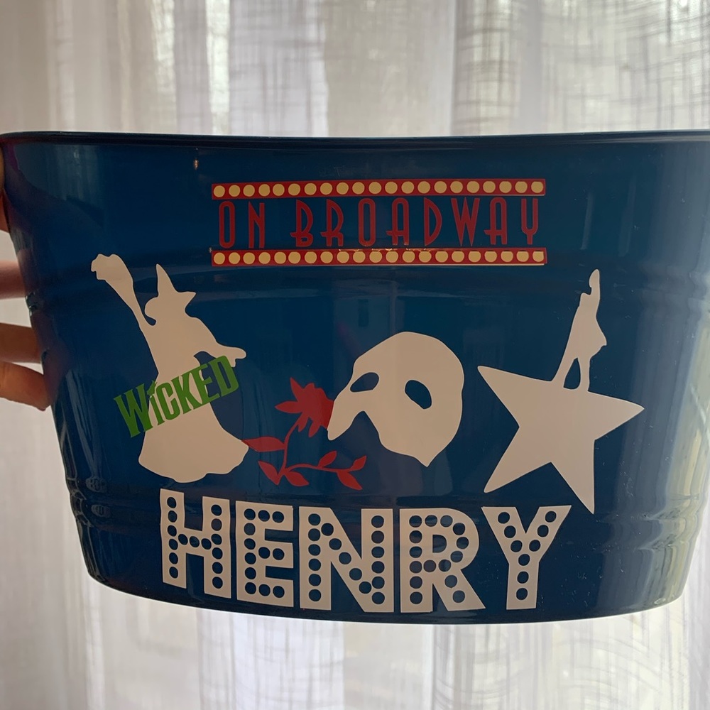 Broadway themed personalized easter basket